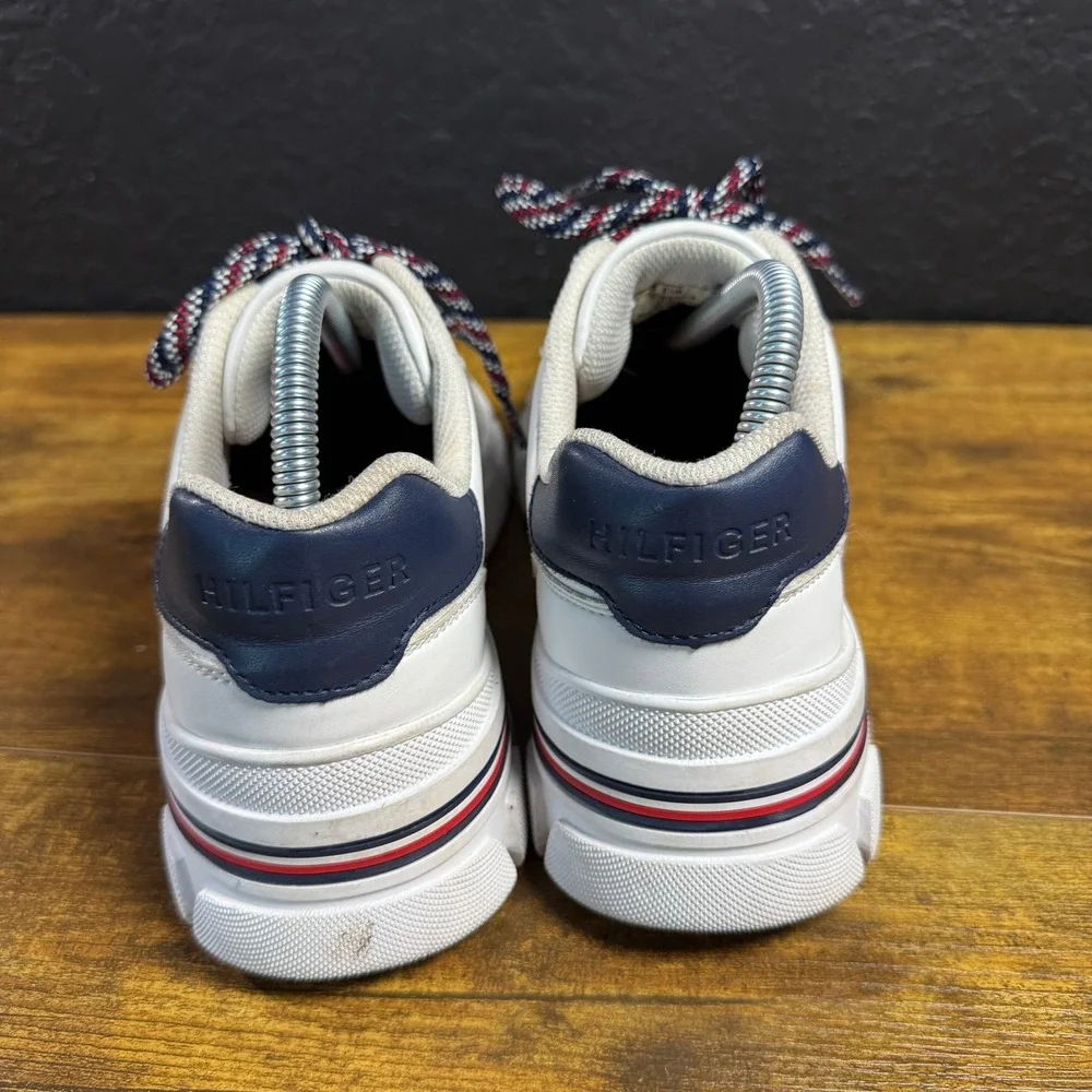 Tommy‎ Hilfiger TWNANO-R White Faux Leather Chunky Platform Sneakers Womens 8.5M